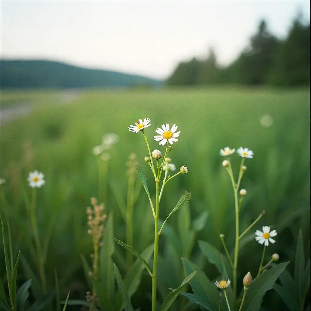 Frodig grøn have med naturlige jordlag og planter